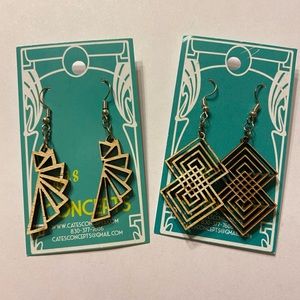 Hand-Carved Wooden Earrings